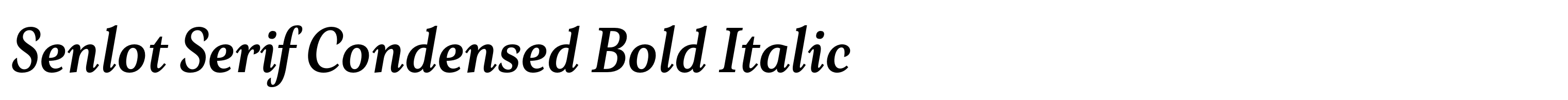 Senlot Serif Condensed Bold Italic